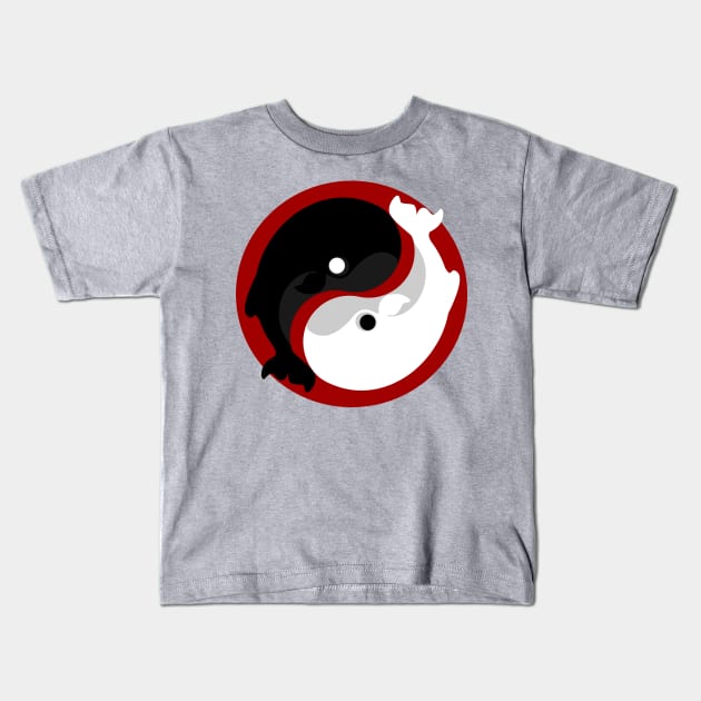 Yin yang whale Kids T-Shirt by shegoran